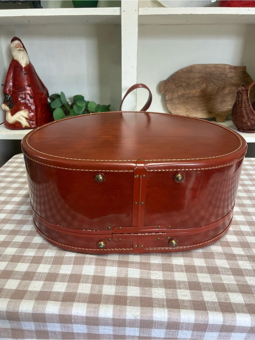 Vintage samsonite luggage traincase hat box suitcase brown retro grandma core